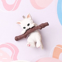 싱글 팬던트 키링 입체 피규어 나뭇가지 위 고양이 부자재 재료 P-SS-0718-B